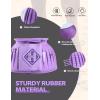 Harrison Howard Rubber Pull-on Bell Boots with Fleece Lining and Touch-Close Tapes Hoof Overreach Protection for Horses(Violet)