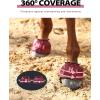 Harrison Howard Rubber Pull-on Bell Boots with Fleece Lining and Touch-Close Tapes Hoof Overreach Protection for Horses(Wine Red)