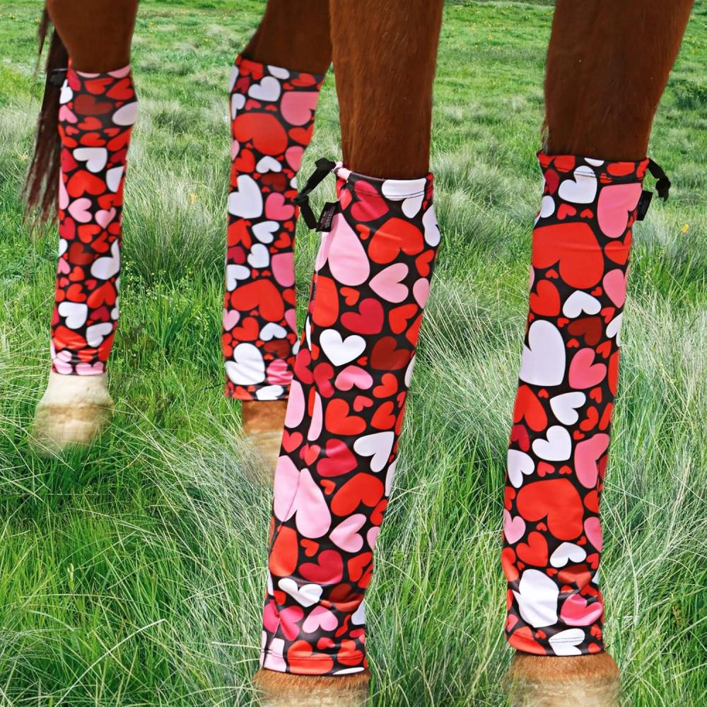 imageHarrison Howard Loose Fitting Horse Leg Socks Horse Socks Comfortable and Easy to Wear Set of 4Cute Hearts