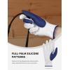Harrison Howard All-Season PU Leather Horse Riding Gloves Horseback Riding Gloves for Equestrians with Non-Slip Silicone Palm(Blue/White)