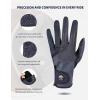 Harrison Howard All-Season PU Leather Horse Riding Gloves Horseback Riding Gloves for Equestrians with Non-Slip Silicone Palm(Navy)