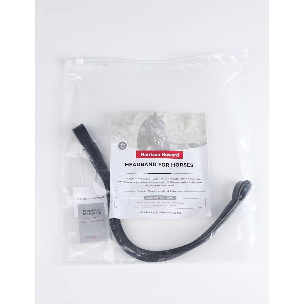 imageHarrison Howard Headbands for Horses Equestrian Browband with Rhinestones Bling Headband for Horses