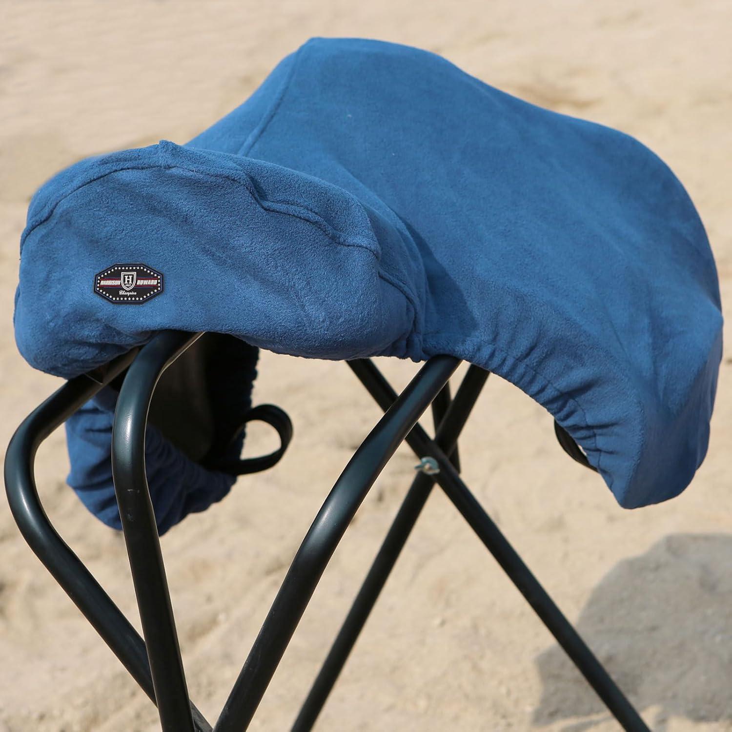 imageHarrison Howard Fleece Horse Saddle Cover for GPCC Horse Saddle Cover Reliable Protection Dust Prevention Machine Washable PurpleDeep Blue