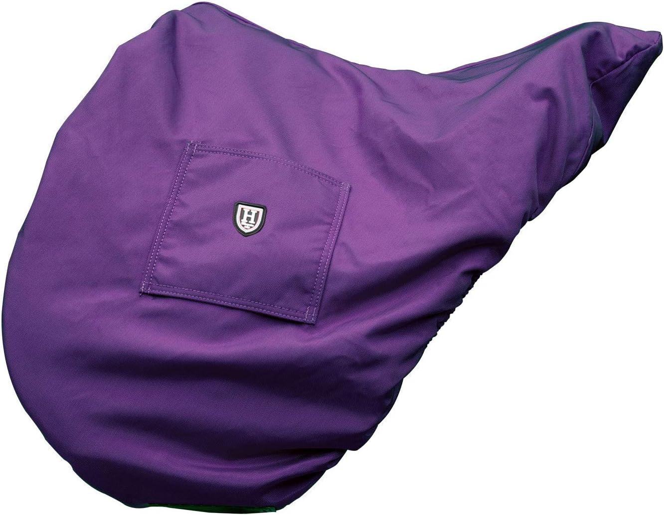 imageHarrison Howard Premium English Saddle Cover WaterproofBreathable FleeceLined LongLasting Outer Damage Protection Saddle CoverRegal Purple