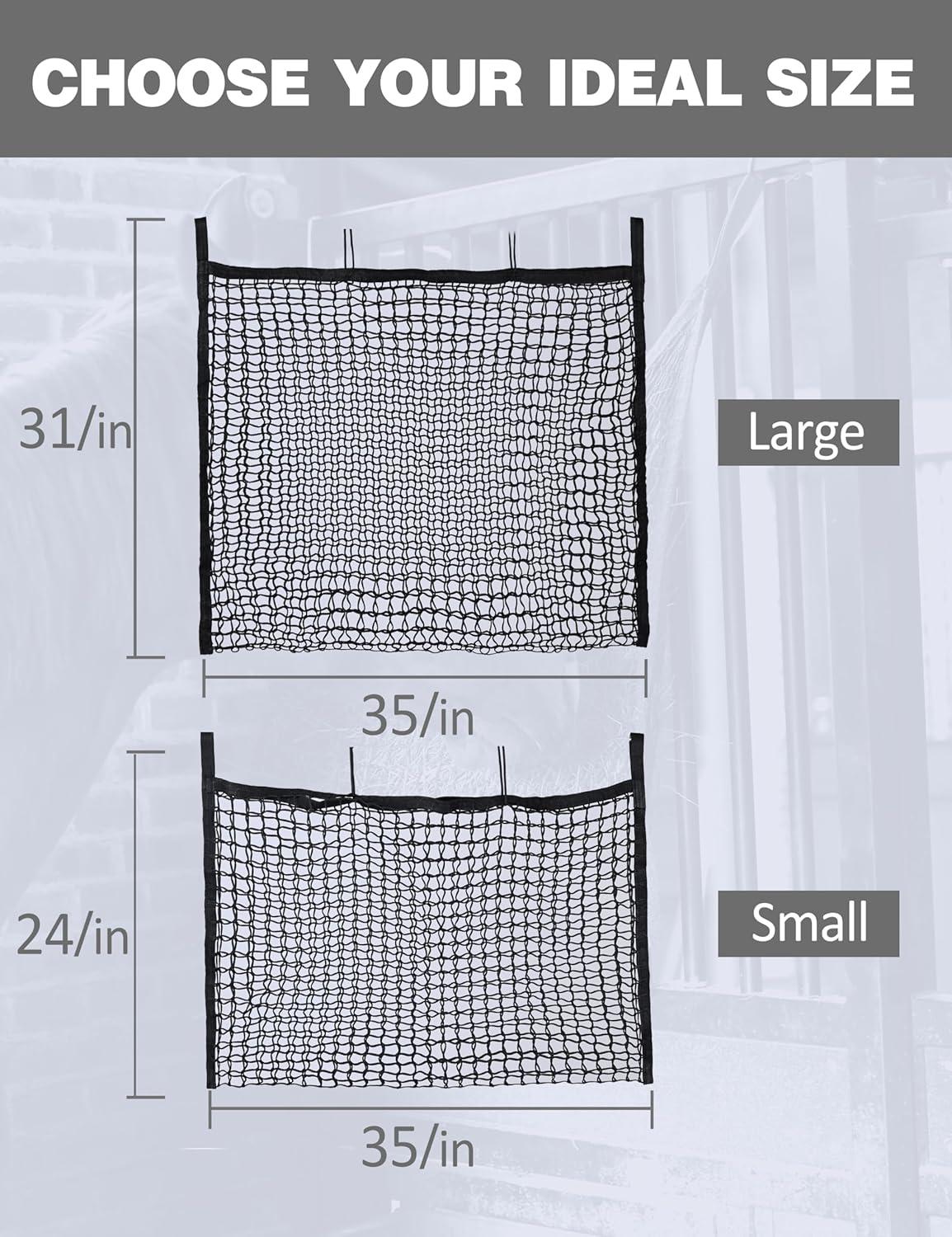 imageHarrison Howard Square Opening Slow Feed Hay Nets for Horses Large Capacity Horse Feed Bag Reduce Hay Waste Promote Healthy Digestion Blue 35 31Black