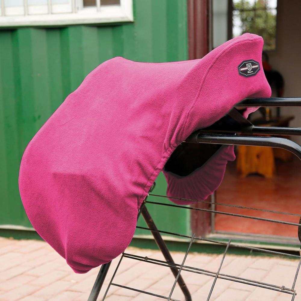 imageHarrison Howard Fleece Horse Saddle Cover for GPCC Horse Saddle Cover Reliable Protection Dust Prevention Machine Washable PurpleMagenta