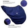 Harrison Howard Premium English Saddle Cover, Waterproof/Breathable Fleece-Lined Long-Lasting Outer Damage Protection Saddle Cover(Navy)