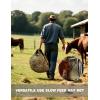 Harrison Howard Square Opening Slow Feed Hay Nets for Horses Large Capacity Horse Feed Bag Reduce Hay Waste Promote Healthy Digestion Blue 35 * 31”(Black)
