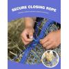 Harrison Howard Square Opening Slow Feed Hay Nets for Horses Large Capacity Horse Feed Bag Reduce Hay Waste Promote Healthy Digestion Blue 35 * 31”(Blue)