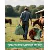 Harrison Howard Square Opening Slow Feed Hay Nets for Horses Large Capacity Horse Feed Bag Reduce Hay Waste Promote Healthy Digestion Blue 35 * 31”(Green)