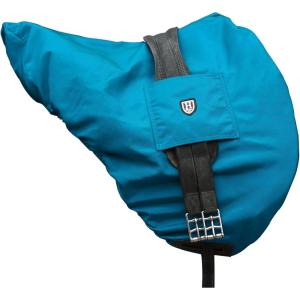 Harrison Howard Premium English Saddle Cover, Waterproof/Breathable Fleece-Lined Long-Lasting Outer Damage Protection Saddle Cover(Azure Blue)