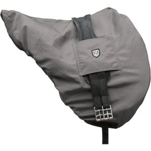 Harrison Howard Premium English Saddle Cover, Waterproof/Breathable Fleece-Lined Long-Lasting Outer Damage Protection Saddle Cover(Charcoal Grey)
