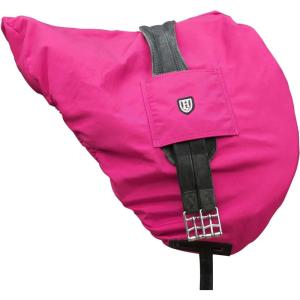 Harrison Howard Premium English Saddle Cover, Waterproof/Breathable Fleece-Lined Long-Lasting Outer Damage Protection Saddle Cover(Magenta)