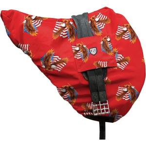 Harrison Howard Premium English Saddle Cover, Waterproof/Breathable Fleece-Lined Long-Lasting Outer Damage Protection Saddle Cover(Patriot Eagle)