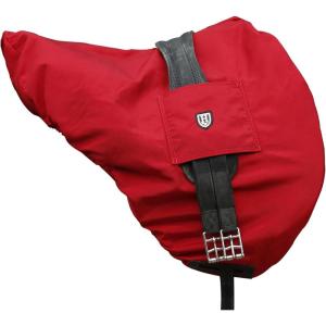 Harrison Howard Premium English Saddle Cover, Waterproof/Breathable Fleece-Lined Long-Lasting Outer Damage Protection Saddle Cover(Scarlet Red)