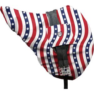 Harrison Howard Premium English Saddle Cover, Waterproof/Breathable Fleece-Lined Long-Lasting Outer Damage Protection Saddle Cover(Starry Stripes)