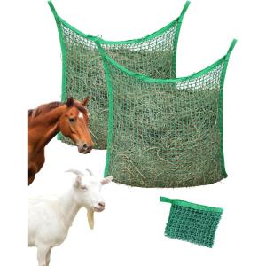 Harrison Howard Square Opening Slow Feed Hay Nets for Horses Large Capacity Horse Feed Bag Reduce Hay Waste Promote Healthy Digestion Blue 35 * 31”(Green)