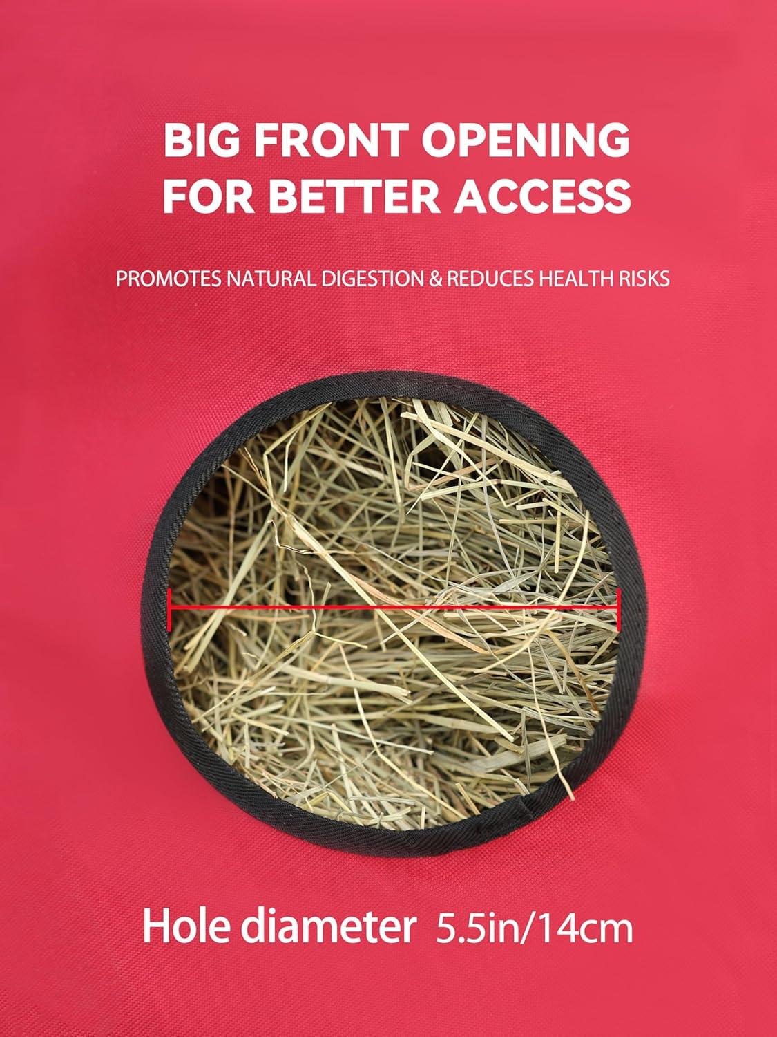 imageHarrison Howard Premium Durable Horse Hay Bag Slow Feed Hay Bag Waterproof Large Capacity Horse Tote 3pcsPurpleRed