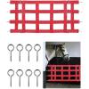 Harrison Howard Adjustable Horse Stall Guard Poly 4 Slat Door Guard for Horse Barns Sturdy Webbing Grid Design Stall Guard Red(Red)