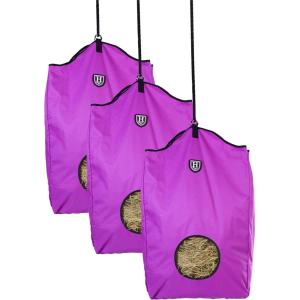 Harrison Howard Premium Durable Horse Hay Bag Slow Feed Hay Bag Waterproof Large Capacity Horse Tote 3pcs-Purple(Purple)