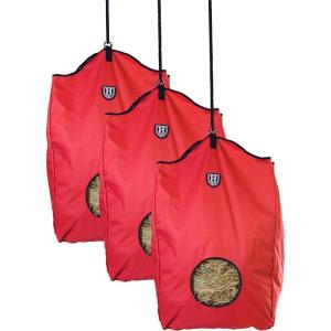 Harrison Howard Premium Durable Horse Hay Bag Slow Feed Hay Bag Waterproof Large Capacity Horse Tote 3pcs-Purple(Red)