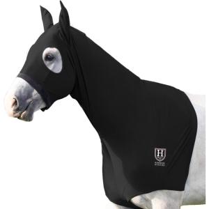 Harrison Howard Stretch Horse Slinky Hood All-Covered Comfortable Horse Sleazy Neck with Zipper-Navy Medium(Black)