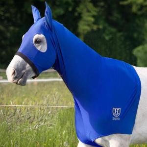 Harrison Howard Stretch Horse Slinky Hood All-Covered Comfortable Horse Sleazy Neck with Zipper-Navy Medium(Blue)
