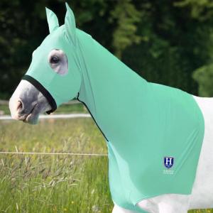 Harrison Howard Stretch Horse Slinky Hood All-Covered Comfortable Horse Sleazy Neck with Zipper-Navy Medium(Mint)