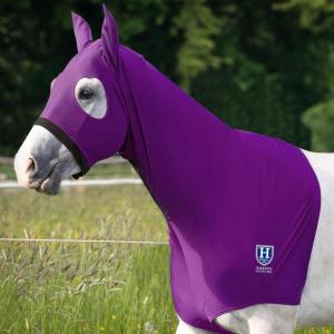 Harrison Howard Stretch Horse Slinky Hood All-Covered Comfortable Horse Sleazy Neck with Zipper-Navy Medium(Purple)