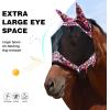 Harrison Howard Pro LumiVista Horse Half Face Fly Mask Large Eye Space with Ears UV Protection for Horse Cute Hearts L(Cute Hearts)