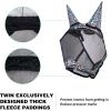 Harrison Howard Pro LumiVista Horse Half Face Fly Mask Large Eye Space with Ears UV Protection for Horse Cute Hearts L(Iridescent Prints)