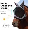 Harrison Howard Pro LumiVista Horse Half Face Fly Mask Large Eye Space with Ears UV Protection for Horse Cute Hearts L(Iridescent Prints)