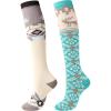 Harrison Howard 2/Pack Riding Socks Equestrian Women, Knee-High Socks for Women Soft Breathable and Moisture-Wicking(White/Blue)
