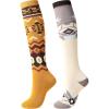 Harrison Howard 2/Pack Riding Socks Equestrian Women, Knee-High Socks for Women Soft Breathable and Moisture-Wicking(White/Yellow)