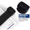 Harrison Howard Pack of 2 Equestrian Medical Update Armband Card Holster Arm Badge Holder with Black Adjustable Strap Black(2)