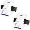 Harrison Howard Pack of 2 Equestrian Medical Update Armband Card Holster Arm Badge Holder with Black Adjustable Strap Black(2)
