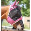 Harrison Howard CareMaster Horse Fly mask with Ears and Nose Fringe Fly Protector Defender Mask Light Pink Full Size(Light Pink)