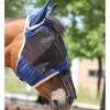 Harrison Howard CareMaster Horse Fly mask with Ears and Nose Fringe Fly Protector Defender Mask Light Pink Full Size(Navy)