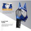 Harrison Howard CareMaster Horse Fly mask with Ears and Nose Fringe Fly Protector Defender Mask Light Pink Full Size(Signature Blue)