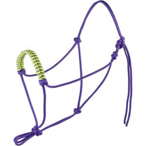Harrison Howard Rope Halters for Horses Super Sturdy Horse Rope Training Hollow Out Style with 4 Knot 1/4″ Stiff Halter Cord Standard(purple)