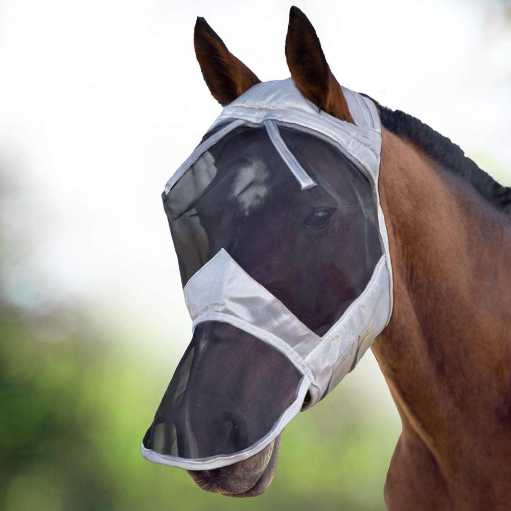 image:imageHarrison Howard CareMaster MidgeProof Fleece Padding Horse Fly Mask Full Face No Ears SilverBlack Retro Large Full SizeSilverBlack