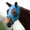 Harrison Howard Super Comfort Stretchy Fly Mask Large Eye Space with UV Protection Soft on Skin with Breathability Fly Mask -Amethyst Cob (Medium)(Azure Blue)