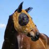 Harrison Howard Super Comfort Stretchy Fly Mask Large Eye Space with UV Protection Soft on Skin with Breathability Fly Mask -Amethyst Cob (Medium)(Floral Retro)