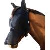 Harrison Howard UV-Proof Forelock Opening Reliable Protection Horse Fly Mask Long Nose with Ears Black Horse Large(Black)