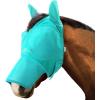 Harrison Howard UV-Proof Forelock Opening Reliable Protection Horse Fly Mask Long Nose with Ears Black Horse Large(Mint)