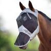Harrison Howard CareMaster Midge-Proof Fleece Padding Horse Fly Mask Full Face No Ears Silver/Black Retro Large Full Size(Silver/Black)