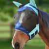 Harrison Howard Luxe Dual-Tone Horse Fly Mask Half Face with Ears Fully Visible UV-Blocking Fine Mesh Soft Fleece Edging for Extra Comfort Fuchsia/Navy L Full Size(Summer Mint/Navy)