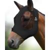 Harrison Howard Super Comfort Stretchy Fly Mask Large Eye Space with UV Protection Soft on Skin with Breathability Fly Mask -Amethyst Cob (Medium)(Black)