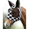 Harrison Howard Super Comfort Stretchy Fly Mask Large Eye Space with UV Protection Soft on Skin with Breathability Fly Mask -Amethyst Cob (Medium)(Checker Board)