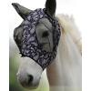 Harrison Howard Super Comfort Stretchy Fly Mask Large Eye Space with UV Protection Soft on Skin with Breathability Fly Mask -Amethyst Cob (Medium)(Paisley Wave)